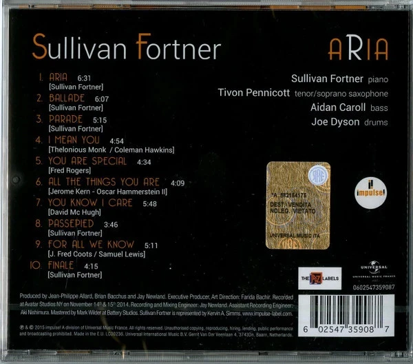 CD Sullivan Fortner "Aria" – photo 2